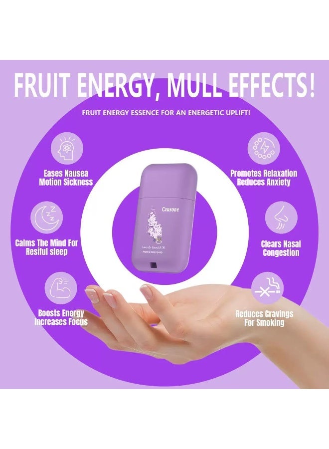 كوزون عصاية استنشاق عطرية شخصية محمولة (١ قطعة) تحتوي على زيت الخزامى الأساسي. تُحسِّن بشكل فعال جودة النوم، وتُخفف التوتر والضغط النفسي. إنها جهاز استنشاق أنفي مهدئ. - Image 5