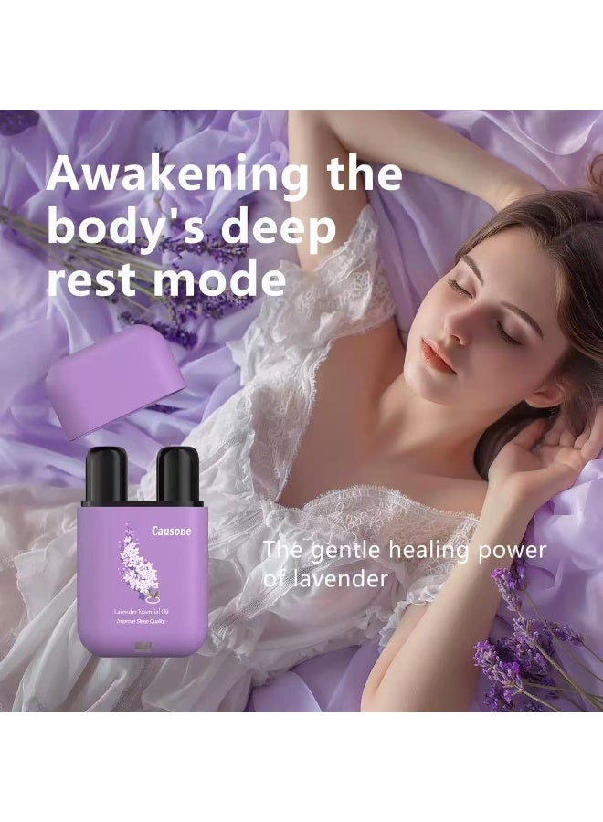 كوزون عصاية استنشاق عطرية شخصية محمولة (١ قطعة) تحتوي على زيت الخزامى الأساسي. تُحسِّن بشكل فعال جودة النوم، وتُخفف التوتر والضغط النفسي. إنها جهاز استنشاق أنفي مهدئ. - Image 4