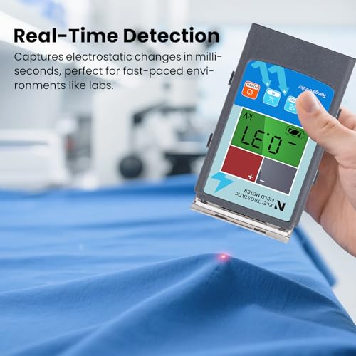 NEWTRY جهاز قياس المجال الكهروستاتيكي الرقمي المحمول NEWTRY 0~20KV جهاز اختبار توازن الأيونات المحمول 0~200V للأقمشة والألياف والسجاد والورق والمطاط - Image 5