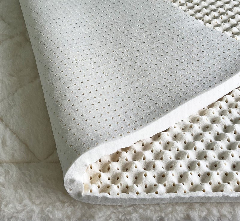 Turmerry Green Natural Organic Egg Crate Latex Mattress Topper King Size Medium Firm GOLS Certified Organic Convoluted Latex Foam Pressure Point Back Pain Relief Sleeps Cool Breathable Bed Pad - Image 2