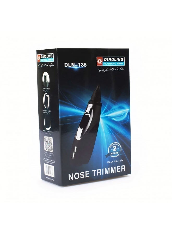 DINGLING DLN-135 Nose Hair Trimmer for Men and Women, Precision Nose Trimmer, Ear Hair Trimmer, Facial Hair Groomer, Stainless Steel Cutting Head, Portable Personal Grooming Tool, Easy Clean, Protective Cap, Compact Travel Design, Black - Image 3
