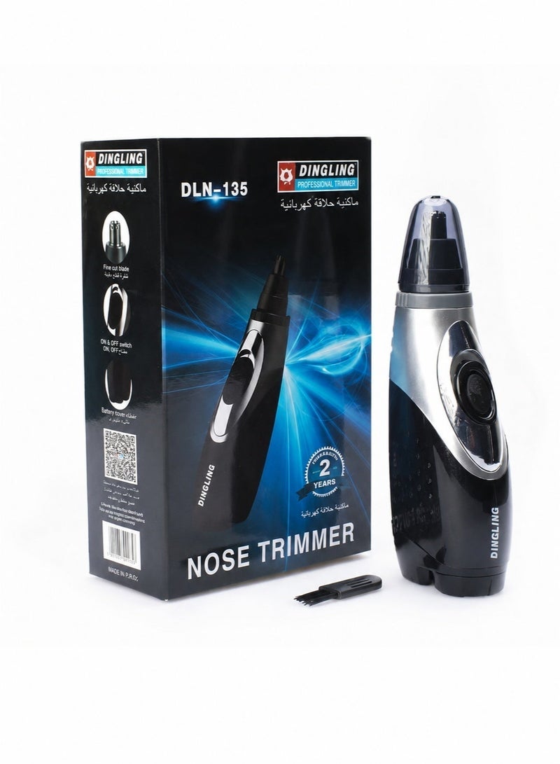 DINGLING DLN-135 Nose Hair Trimmer for Men and Women, Precision Nose Trimmer, Ear Hair Trimmer, Facial Hair Groomer, Stainless Steel Cutting Head, Portable Personal Grooming Tool, Easy Clean, Protective Cap, Compact Travel Design, Black - Image 1