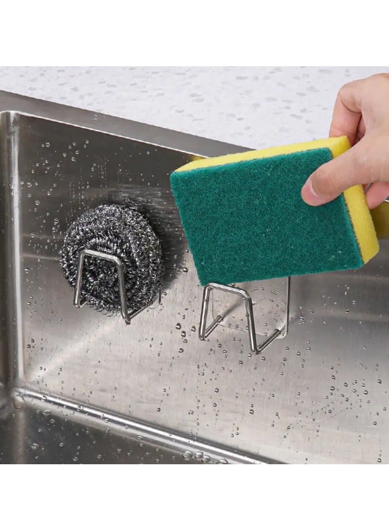 Goolsky Sink Sponge Rack Drainage Storage Rack With Adhesive Back Stainless Steel Kitchen Wire Ball Rag Storage Rack Self-adhesive Storage Rack Wall Hook - Image 4