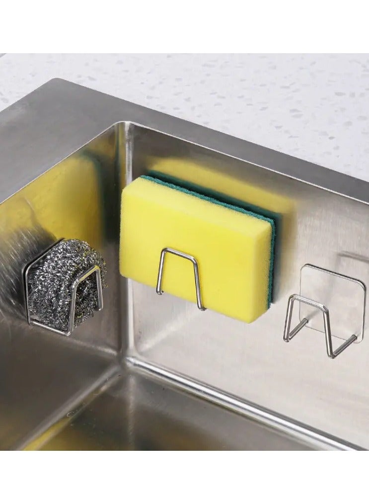 Goolsky Sink Sponge Rack Drainage Storage Rack With Adhesive Back Stainless Steel Kitchen Wire Ball Rag Storage Rack Self-adhesive Storage Rack Wall Hook - Image 5