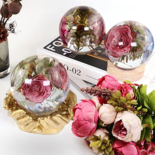 Voaesdk 2Pcs Large Sphere Resin Molds,4.7'' & 4'' Crystal Ball Silicone Resina Molds for Flowers Preservation,Seamless Orb Epoxy Resin Moulds for DIY Resin Art Candle Soap Making Home Decor - Image 3