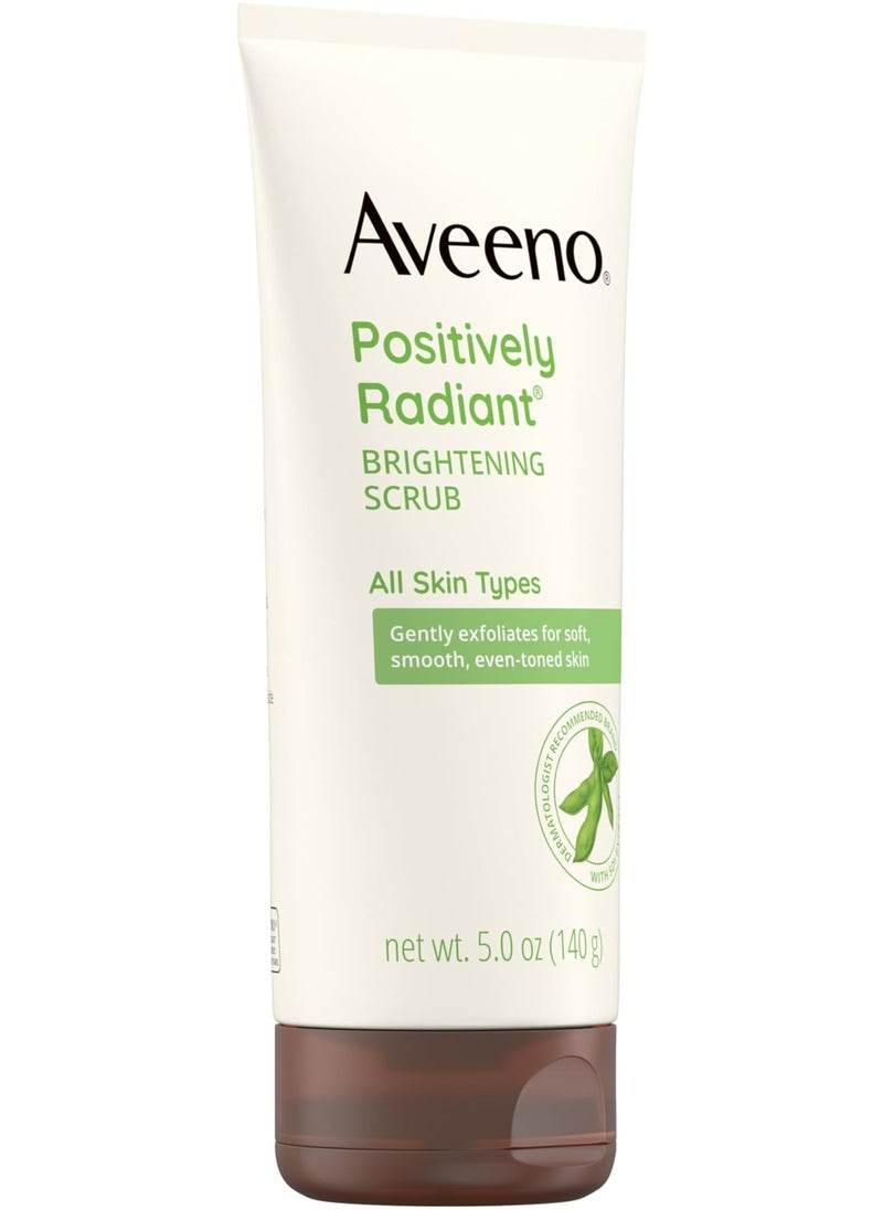 Aveeno Aveeno Positively Radiant Exfoliating Facial Scrub, Brightening Face Scrub with Soy Extract to Visibly Improve Skin Tone and Texture, Oil-Free, Soap-Free, Hypoallergenic Formula, 5 FL OZ  - Image 3