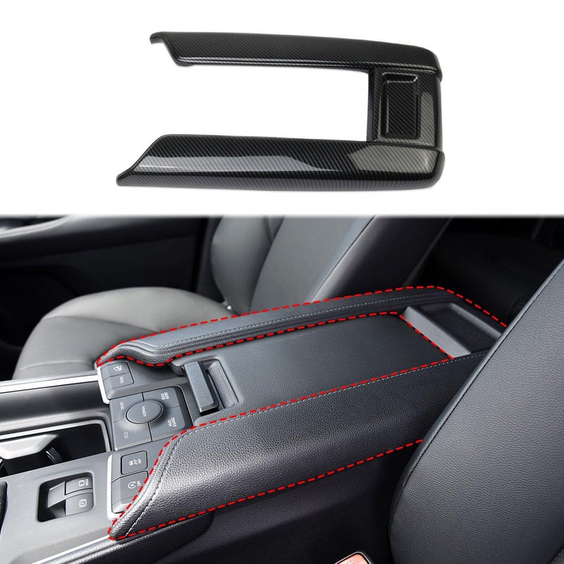crosselec Carbon Fiber Style Center Console Armrest Box Cover Trim Accessories for Toyota Grand Highlander 2024-2025 - Image 1
