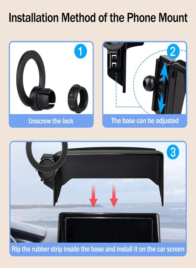 Hesanzol Car Phone Mount for 2019-2025 Toyota Corolla / 2019-2025 Toyota Corolla Hatchback / 2023-2025 Corolla Cross, Fits 8-Inch Touchscreen, for MagSafe Magnetic Car Phone Holder, Toyota Corolla Accessories - Image 4