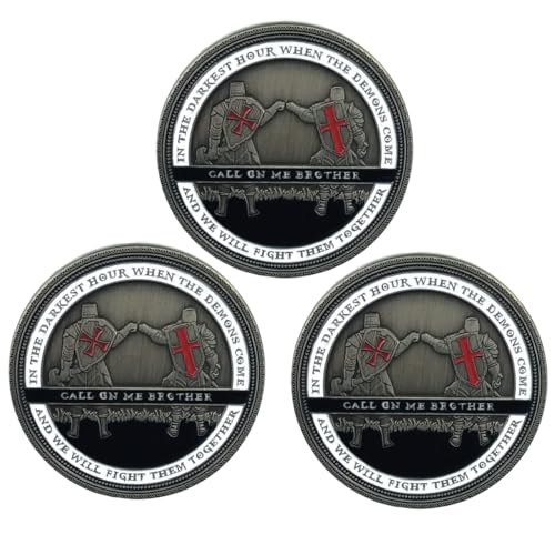 Woerda Armor of God Challenge Coin Knights Templar Oath Coin for Religious Collectible Gift Pack of 3 - Image 1