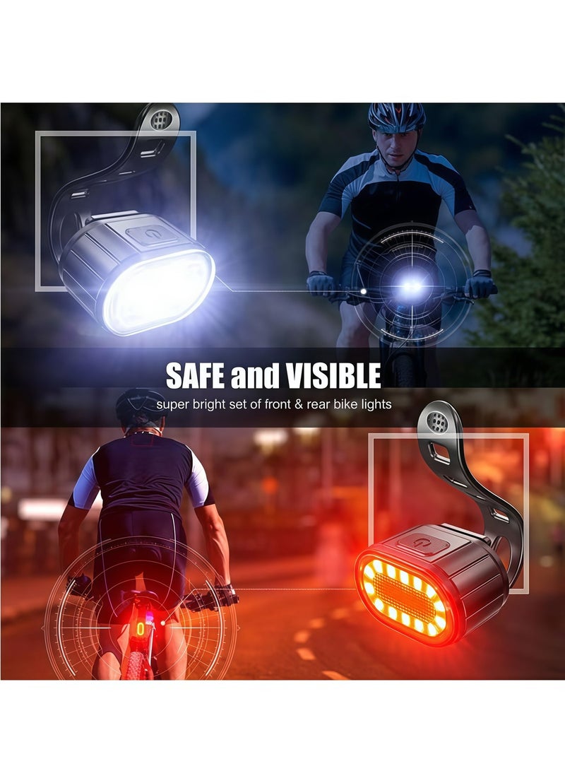 Halamine Night Riding Safety Riding Light Set with USB Charging, Long Battery Life, Waterproof Night Riding Light, Front and Rear Light Combination - Image 2