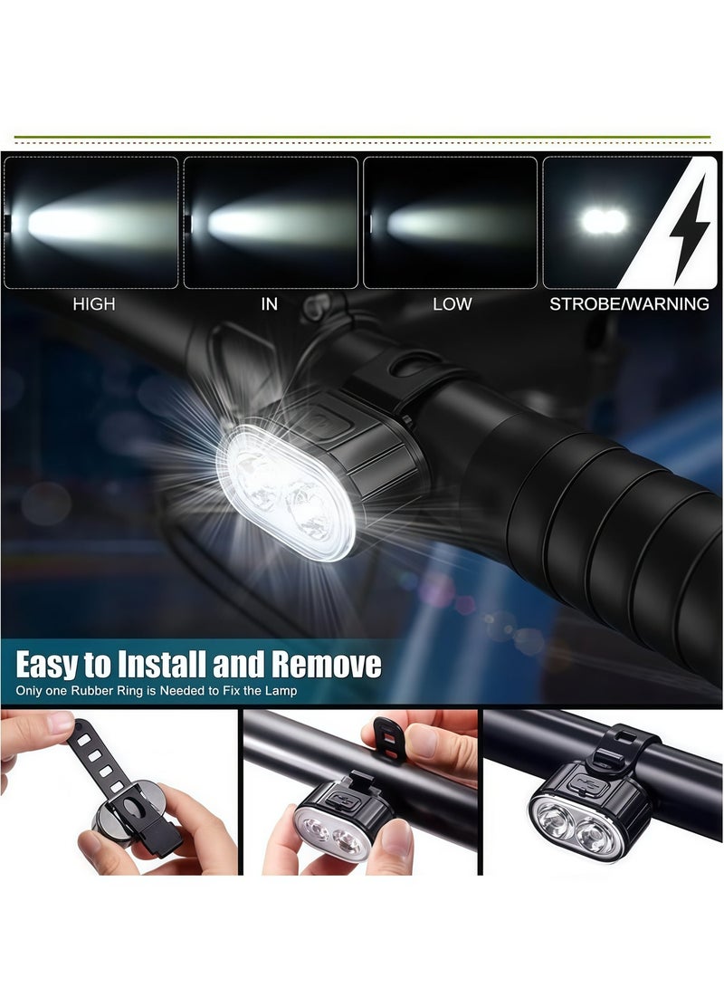 Halamine Night Riding Safety Riding Light Set with USB Charging, Long Battery Life, Waterproof Night Riding Light, Front and Rear Light Combination - Image 4