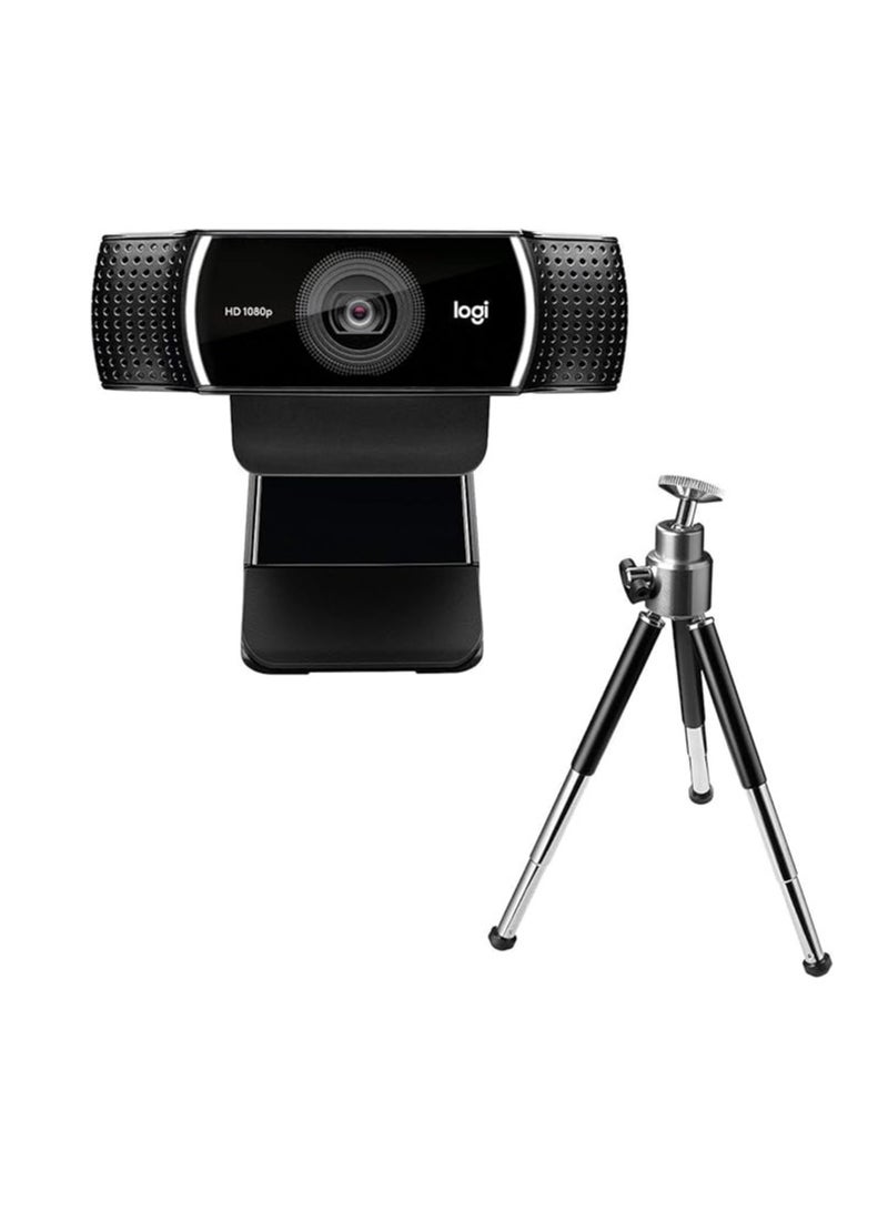 C922 Pro Stream Webcam, HD 1080p/30fps or HD 720p/60fps Hyperfast Streaming, Stereo Audio, HD light correction, Autofocus, For YouTube, Twitch, XSplit, PC/Mac/Laptop/Macbook/Tablet - Black - Image 1