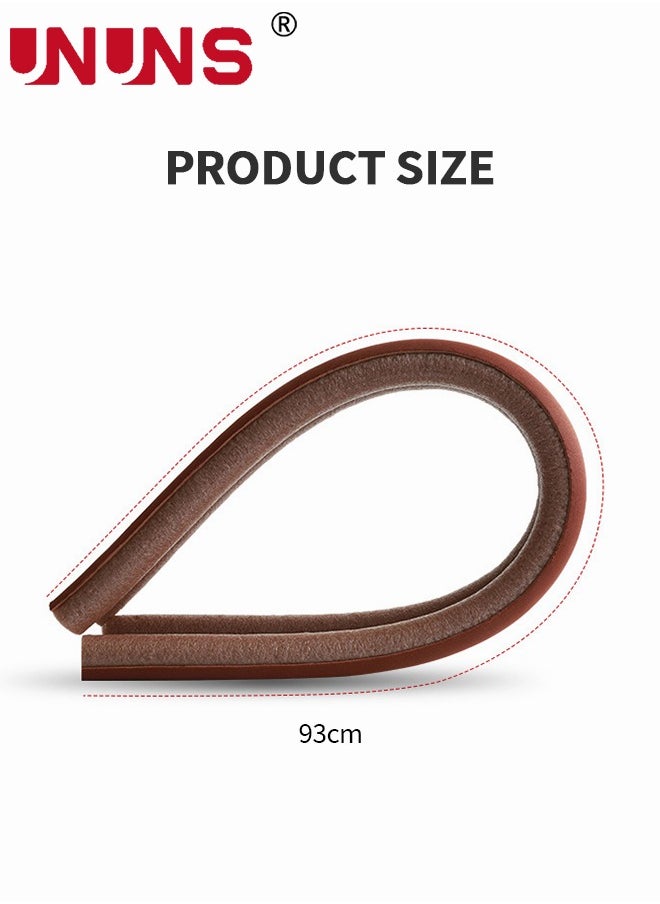UNUNS - Double Door Draft Stopper,3-Piece 37 Inch Under Door Draft Stopper,Insulator Door Sweep,Window Breeze Blocker Adjustable Door Sweeps,Brown - Image 1