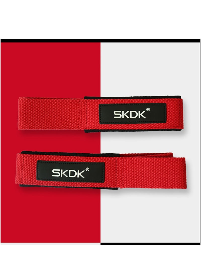 SKDK - Non-Slip Silicone Lifting Straps, Straps for Gym, Weightlifting, Wristbands Gym Straps for Gym Women, Men, Weightlifting, Bodybuilding, Strength Training（Red) - Image 1