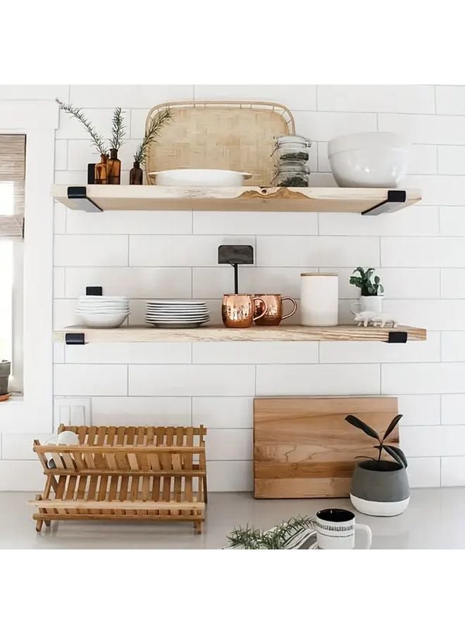 Heavy Duty 12 Inch Metal Shelf Brackets 6 Pack Black Gray Concealed Mounting Floating Shelves - Image 3