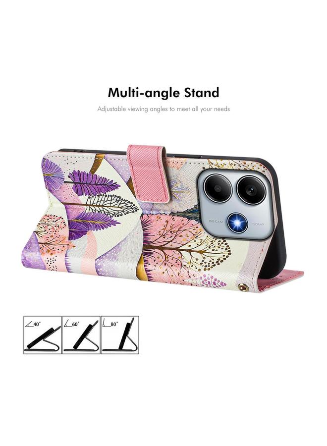 إنكاي جراب لهاتف Redmi Note 14 4G مقاس 163.25 مم مصنوع من الجلد المطلي مع فتحات للبطاقات وحامل - Image 3