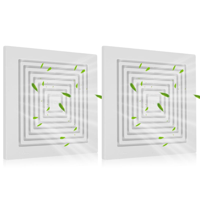 Calvana (2-Pack) BP90 Bathroom Exhaust Fan Cover, 9-1/4" x 9" Vent Cover Replacement, Compatible with Broan-NuTone, Square Ceiling or Wall-Mount, Fits Models BP46 663 670 671 675 688 689, White - Image 1