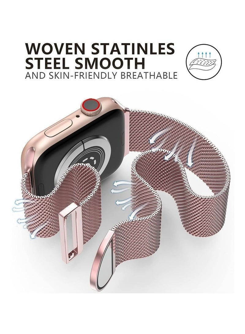 Compatible With Apple Watch Band 41mm 40mm 38mm For Women And Men Magnetic Metal Stainless Steel Strap Wristband Compatible For IWatch Ultra 2/1 Series - Image 4