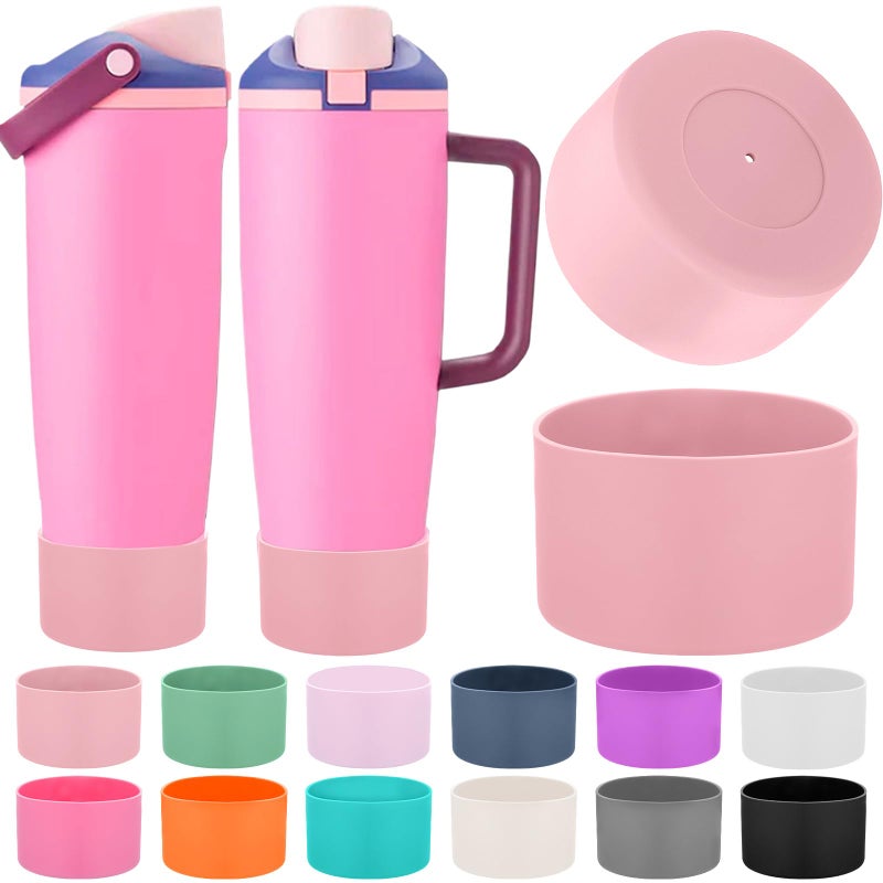 Mity Rain 2Pcs Protective Silicone Boots For Owala 30Oz & 40Oz Freesip Sway Bottles & Tumblers - Accessories For Owala  Enhances Stability & Prevents Scratches (Light Pink) - Image 1