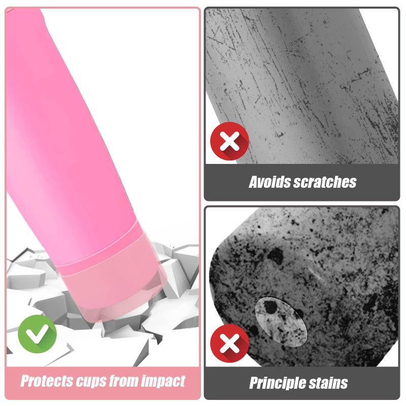 Mity Rain 2Pcs Protective Silicone Boots For Owala 30Oz & 40Oz Freesip Sway Bottles & Tumblers - Accessories For Owala  Enhances Stability & Prevents Scratches (Light Pink) - Image 3