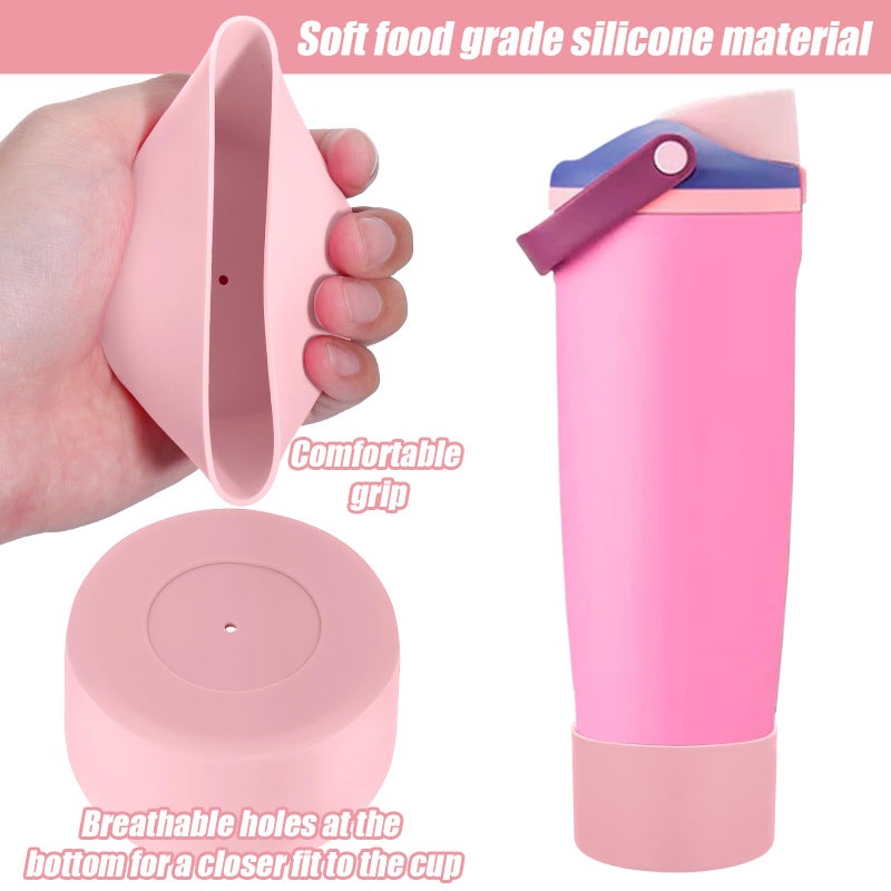 Mity Rain 2Pcs Protective Silicone Boots For Owala 30Oz & 40Oz Freesip Sway Bottles & Tumblers - Accessories For Owala  Enhances Stability & Prevents Scratches (Light Pink) - Image 5