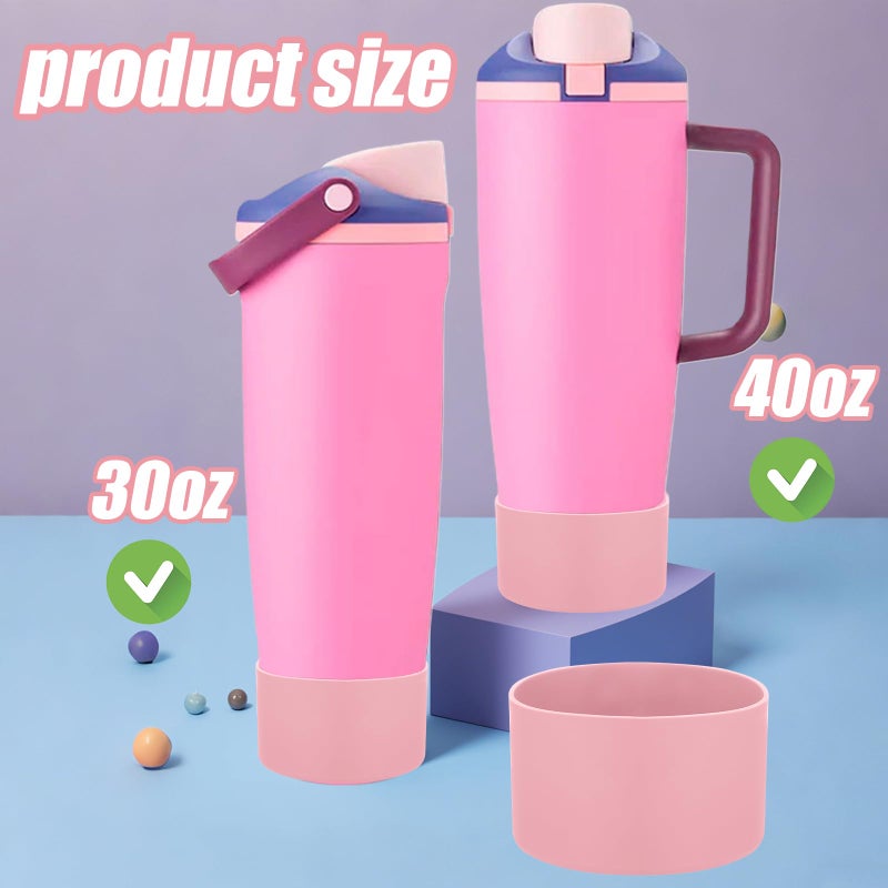 Mity Rain 2Pcs Protective Silicone Boots For Owala 30Oz & 40Oz Freesip Sway Bottles & Tumblers - Accessories For Owala  Enhances Stability & Prevents Scratches (Light Pink) - Image 2