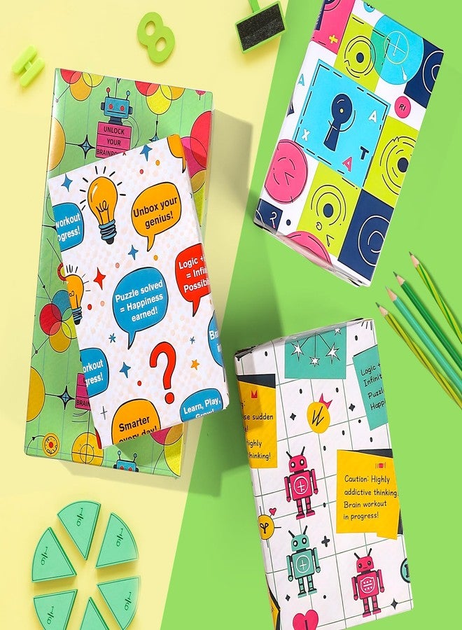 Pineraap Robot Themed Wrapping Paper 12 Sheets Color Blocks Designs Gift Wrap for Birthday, Baby Shower, School Gift Packing Supplies, 20"×28" - Image 5