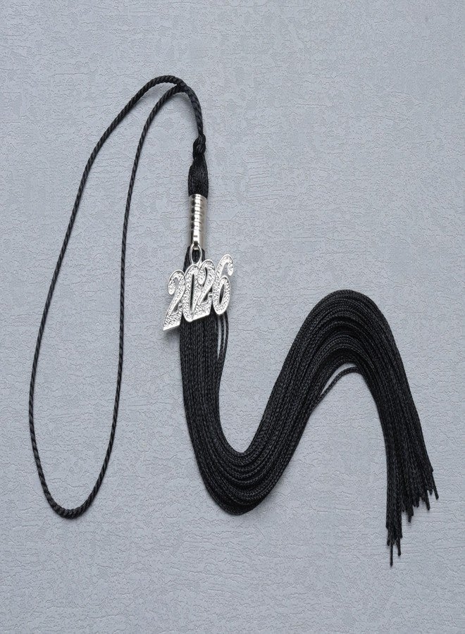 Sowaka Academic Graduation Tassel with 2026 Year Charm Gold Silver Hanging Pendant Tassel for Doctor Bachelor Graduate Cap Souvenir Parties Decoration (Black, 2026 - Silver Charm) - Image 5