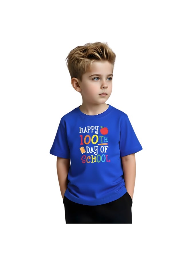 PRINTSHOP4ME Celebrate 100 Days of School Boys Cotton T-Shirt - kid's T-Shirt - Celebrate 100 Days of School - Boys 100 Days of School T-Shirt - kid's Boys Gift - Image 3