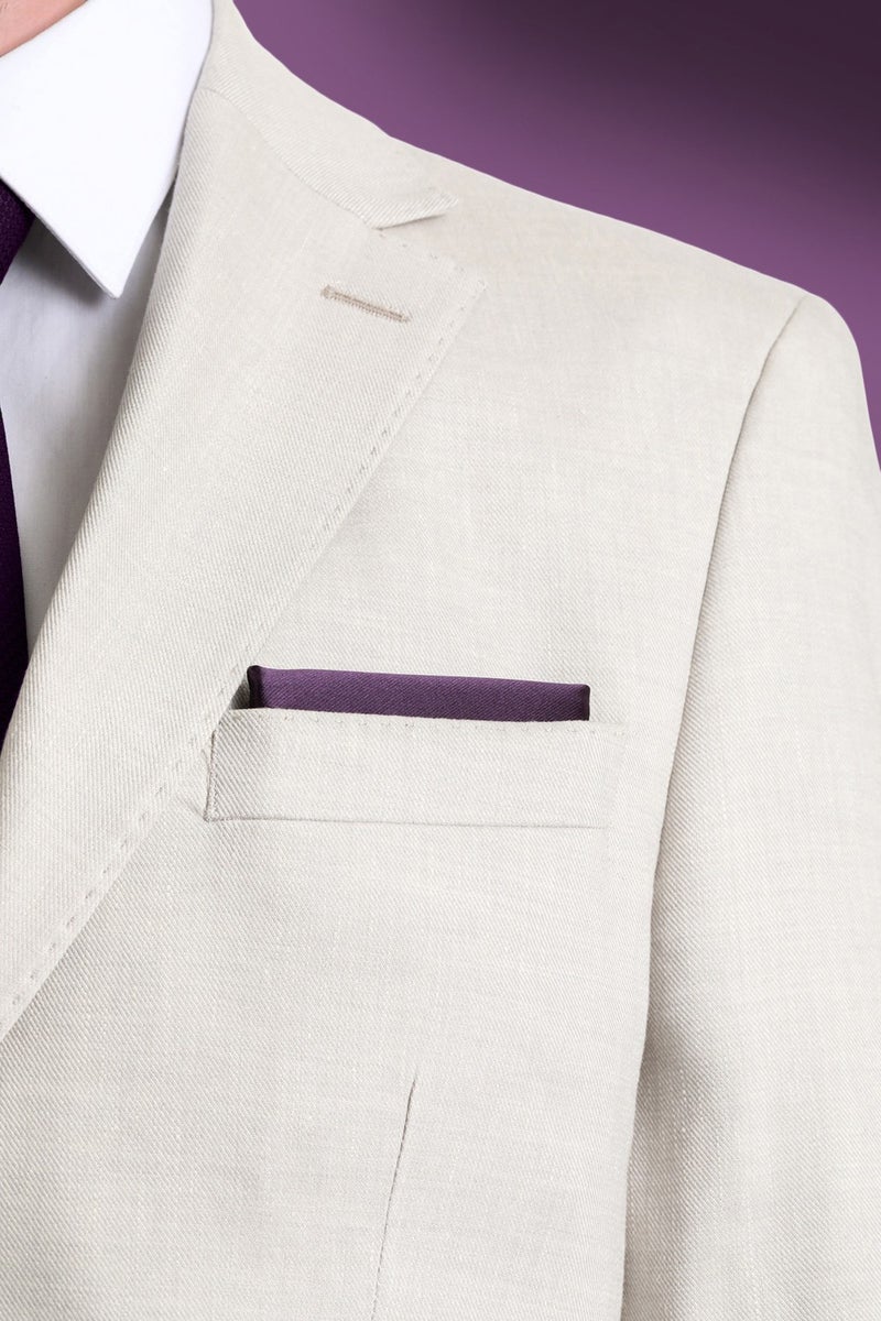 Hatem Saykı Hatem Sayki Purple Plain Classic Satin Pocket Square - Image 3