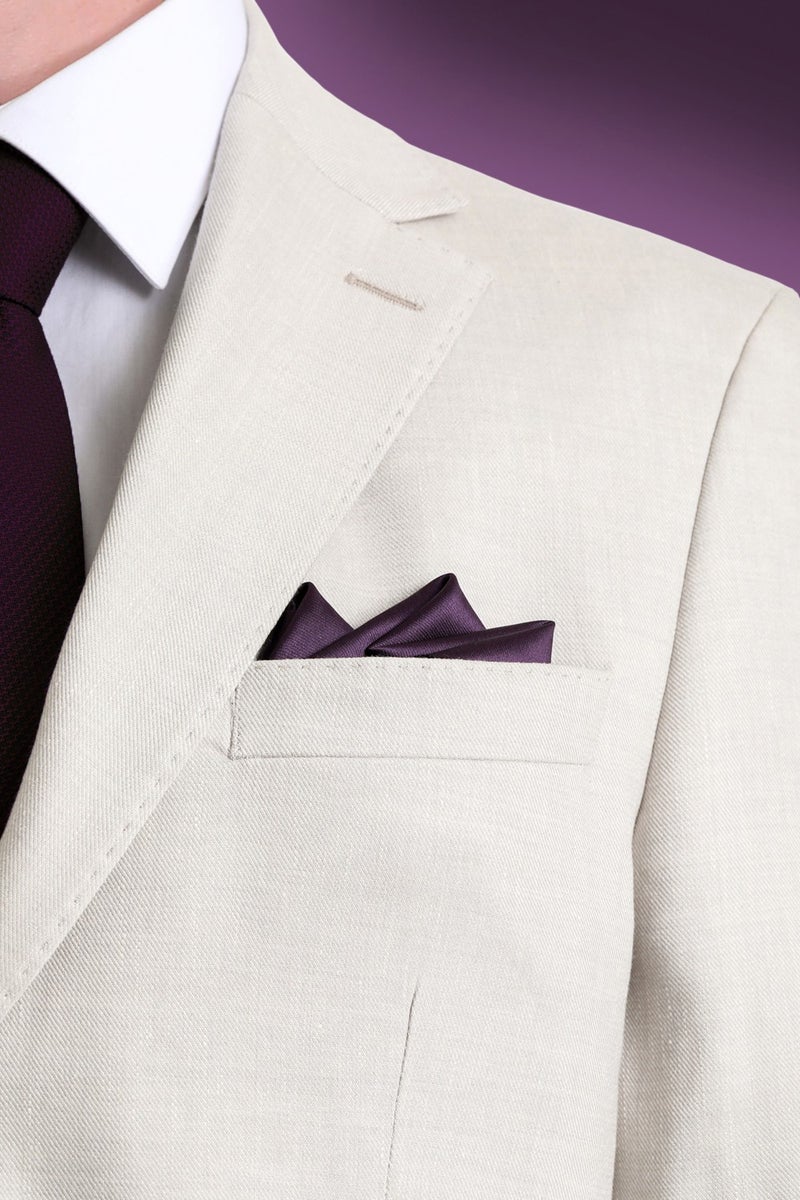 Hatem Saykı Hatem Sayki Purple Plain Classic Satin Pocket Square - Image 1