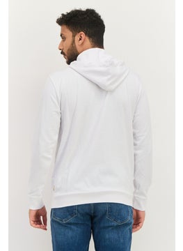 Gazzarrini Men Hooded Brand Logo Long Sleeve Sweatshirt, White  - Image 4