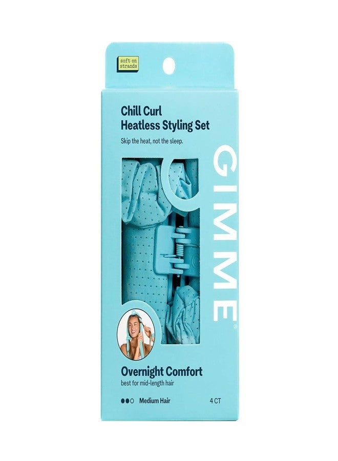 Gimme Beauty Chill Curl Heatless Styling Set - Gentle & Breatable Hair Rods for Overnight Curls - Natural Waves with a Frizz-Free Finish - Clip & Scrunchies for Secure Hold - Medium Hair, 4 Count - Image 1