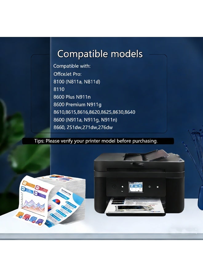 950XL 951XL Ink Cartridges for Officejet Pro 251dw/276dw/8100/8600/8610/8620 4PK - Image 2