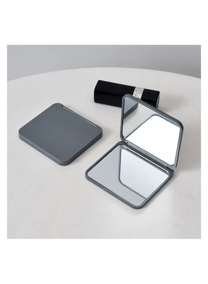 LANGMANNI Simple Square Folding Mirror Double Side Compact Mirror Vanity Mirror For Purse Perfect For Travel And Touch-ups(grey)  - Image 3