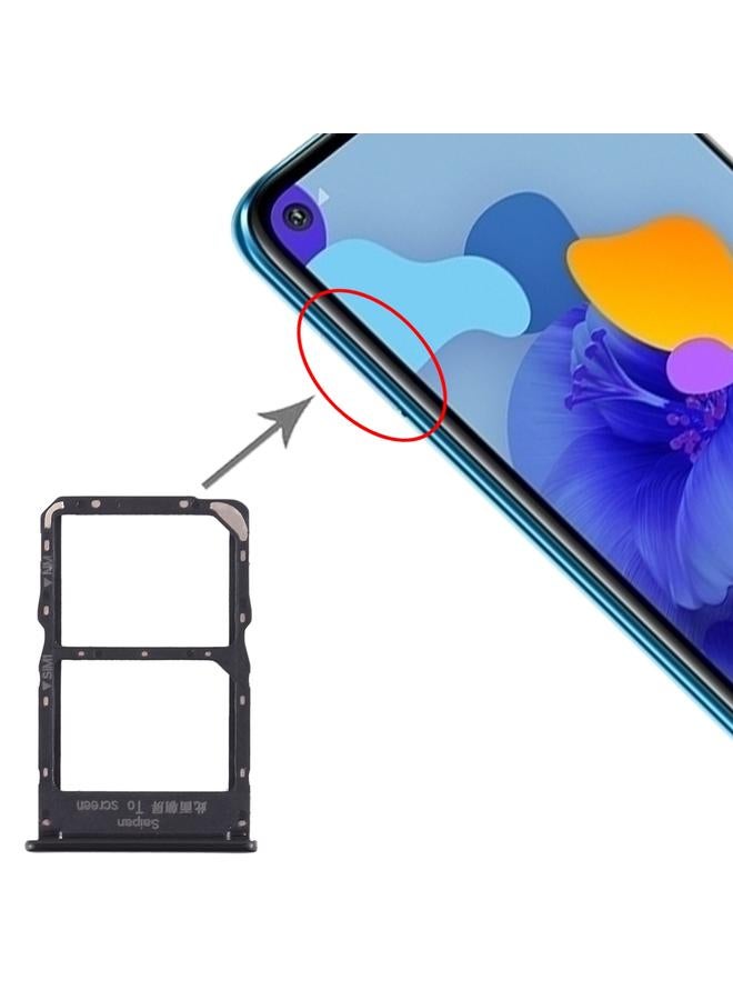 erorex SIM Card Tray + NM Card Tray for Huawei Mate 30 Lite (Black) - Image 1