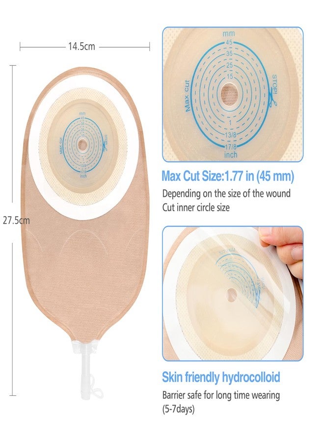 Heagimed 30 PCS Urostomy Bag Urostomy Supplies, One-Piece Drainable Urostomy Pouch with Measure Card for Colostomy Ileostomy Stoma Care, Cut-to-Fit, 45 mm Max - Image 3