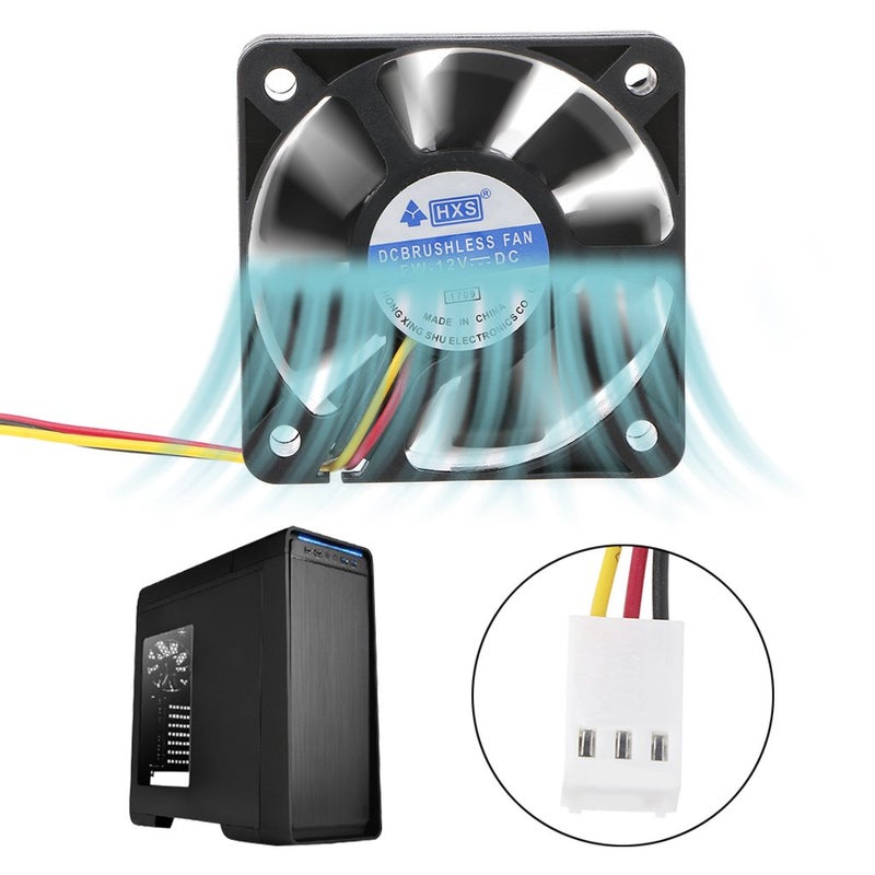مروحة تبريد للكمبيوتر عبر USB، 12 فولت، 3 دبابيس، بدون فرشاة، هادئة، مروحة استخراج حرارة لعلبة الكمبيوتر - Image 4