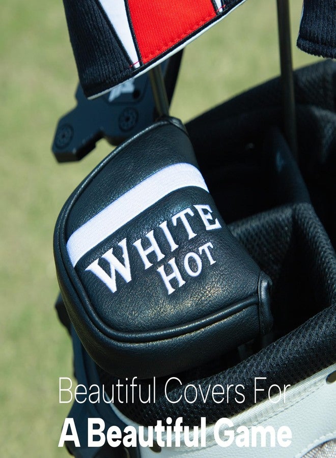 brdejc Golf Putter Covers Mallet Putter Cover White HOT Putter Headcover with Magnetic Closure Golf Club Covers for Most Brand Putter - Image 2