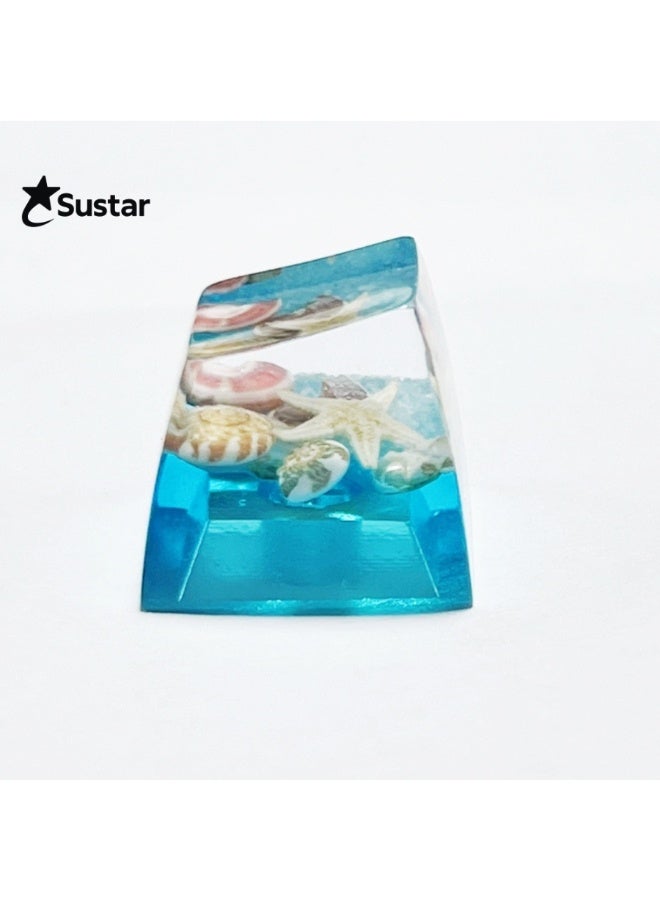Original High-Transparency Resin Seashell Keycap, Ocean Theme Handmade Keycap for Cross Shaft Mechanical Keyboards - Image 5
