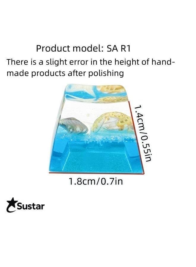 Original High-Transparency Resin Seashell Keycap, Ocean Theme Handmade Keycap for Cross Shaft Mechanical Keyboards - Image 4