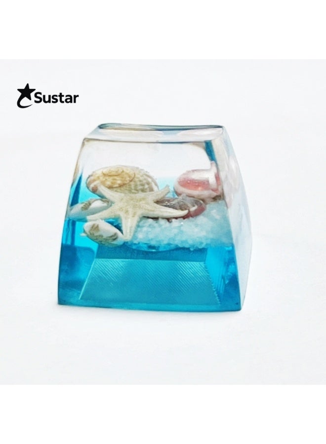 Original High-Transparency Resin Seashell Keycap, Ocean Theme Handmade Keycap for Cross Shaft Mechanical Keyboards - Image 3