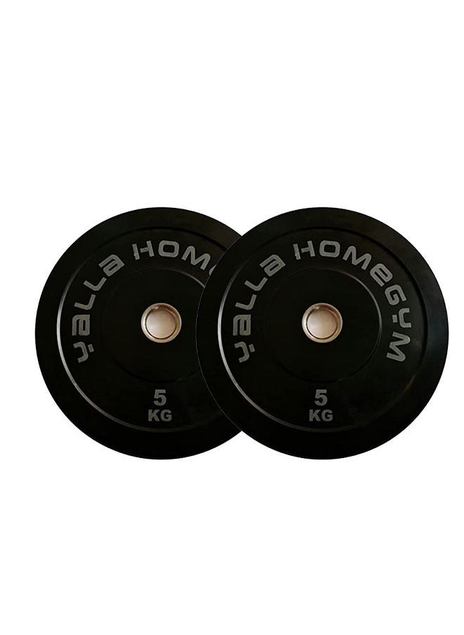 Yalla HomeGym Olympic Bumper Weight Plate (Pair of 5KG) High Quality for Barbells Weight Lifting Strength Training  - Image 2