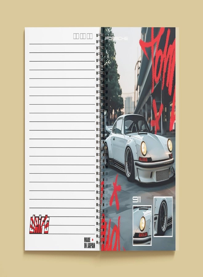 zenithink مفكرة زينيثينك JDM اليابانية بتصميم حلزوني، مقاس A5 | 160 صفحة مسطرة | ورق فاخر 80 غرام/متر مربع | غلاف مقوى 350 غرام/متر مربع | مفكرة حلزونية مثالية للمدرسة، الجامعة، المكتب، لمحبي السيارات، وكهدية. - Image 3