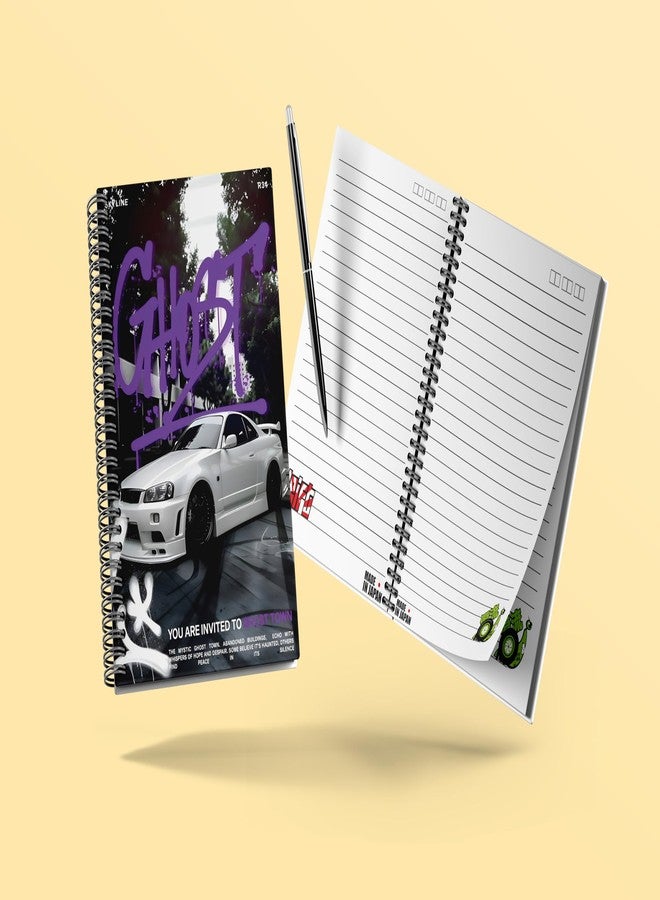 zenithink مفكرة زينيثينك JDM اليابانية بتصميم حلزوني، مقاس A5 | 160 صفحة مسطرة | ورق فاخر 80 غرام/متر مربع | غلاف مقوى 350 غرام/متر مربع | مفكرة حلزونية مثالية للمدرسة، الجامعة، المكتب، لمحبي السيارات، وكهدية. - Image 4