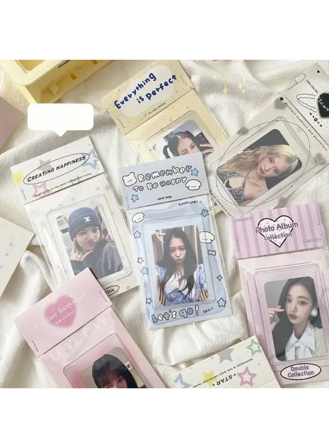 B Set 10 Kpop Girl Star 3 Inch Photo Card Set Cute Cartoon DIY Decorative Durable Plastic Paper Cards - Image 1