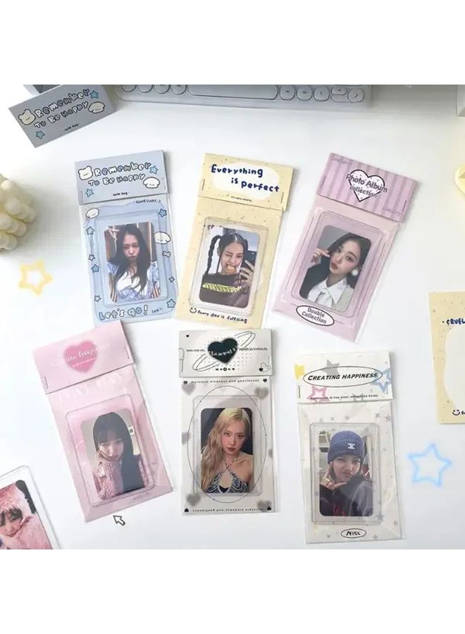 B Set 10 Kpop Girl Star 3 Inch Photo Card Set Cute Cartoon DIY Decorative Durable Plastic Paper Cards - Image 2