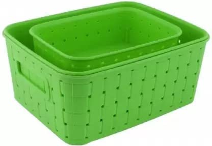 WROPZO Multipurpose Smart Shelf Basket Set 3 Pc Storage Basket for Fruits Vegetables Plastic Fruit Vegetable Basket - Image 1