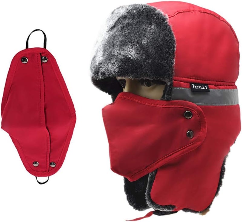 FENELY Winter Trapper Hats Ushanka Russian- Men Women Trooper Ear Flaps Hunting Face Masks Ski Snow Cold Weather - Image 1