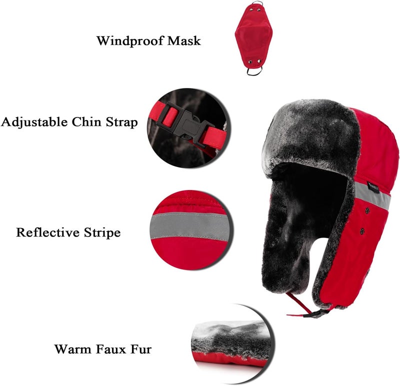 FENELY Winter Trapper Hats Ushanka Russian- Men Women Trooper Ear Flaps Hunting Face Masks Ski Snow Cold Weather - Image 5